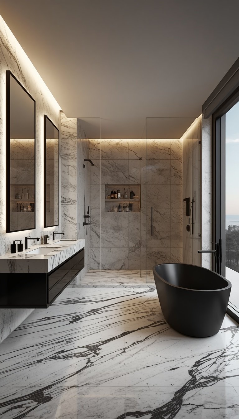 Lucid origin Ultra photorealistic luxury master bathroom inside the same apartment  Large Ita 0